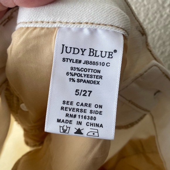 JUDY BLUE MASIE HIGH RISE STRAIGHT ECRU - Picture 13 of 14